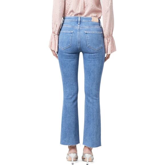 PAIGE Claudine High Waist Flare Jeans Darling wSiesta Hem Frayed Hem Size 28 - Picture 2 of 8
